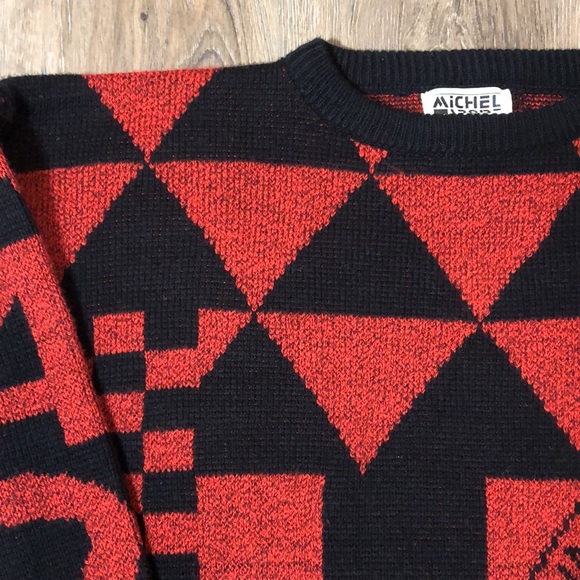Vintage Abstract Geometric/Happiness Knit Sweater - Picture 16 of 17